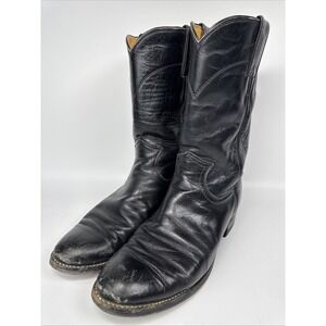 Justin USA L3703 Black Leather Roper Cowgirl Western Boots Women's Size 6.5 B